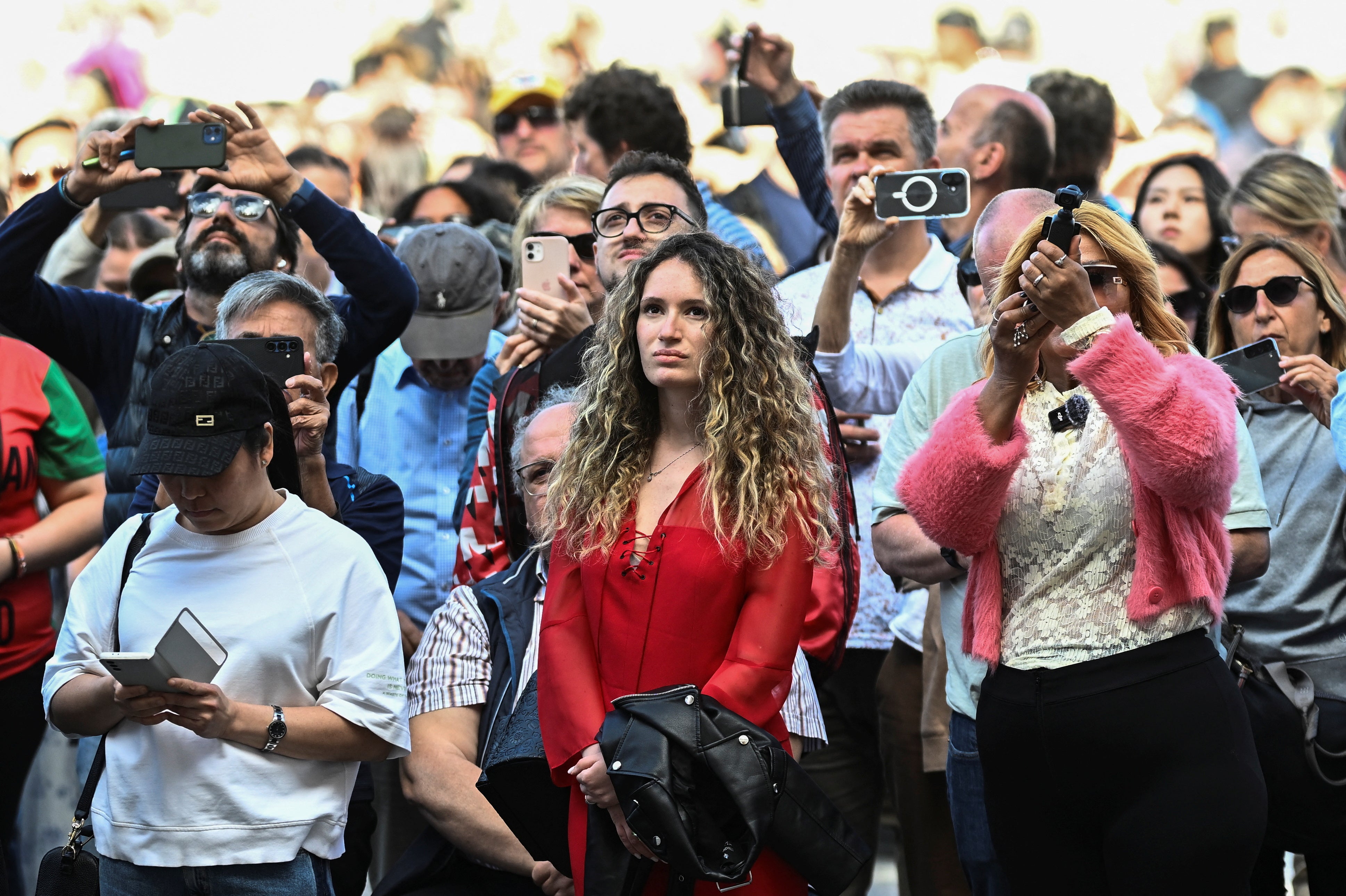 People gathered on the first day of the conclave