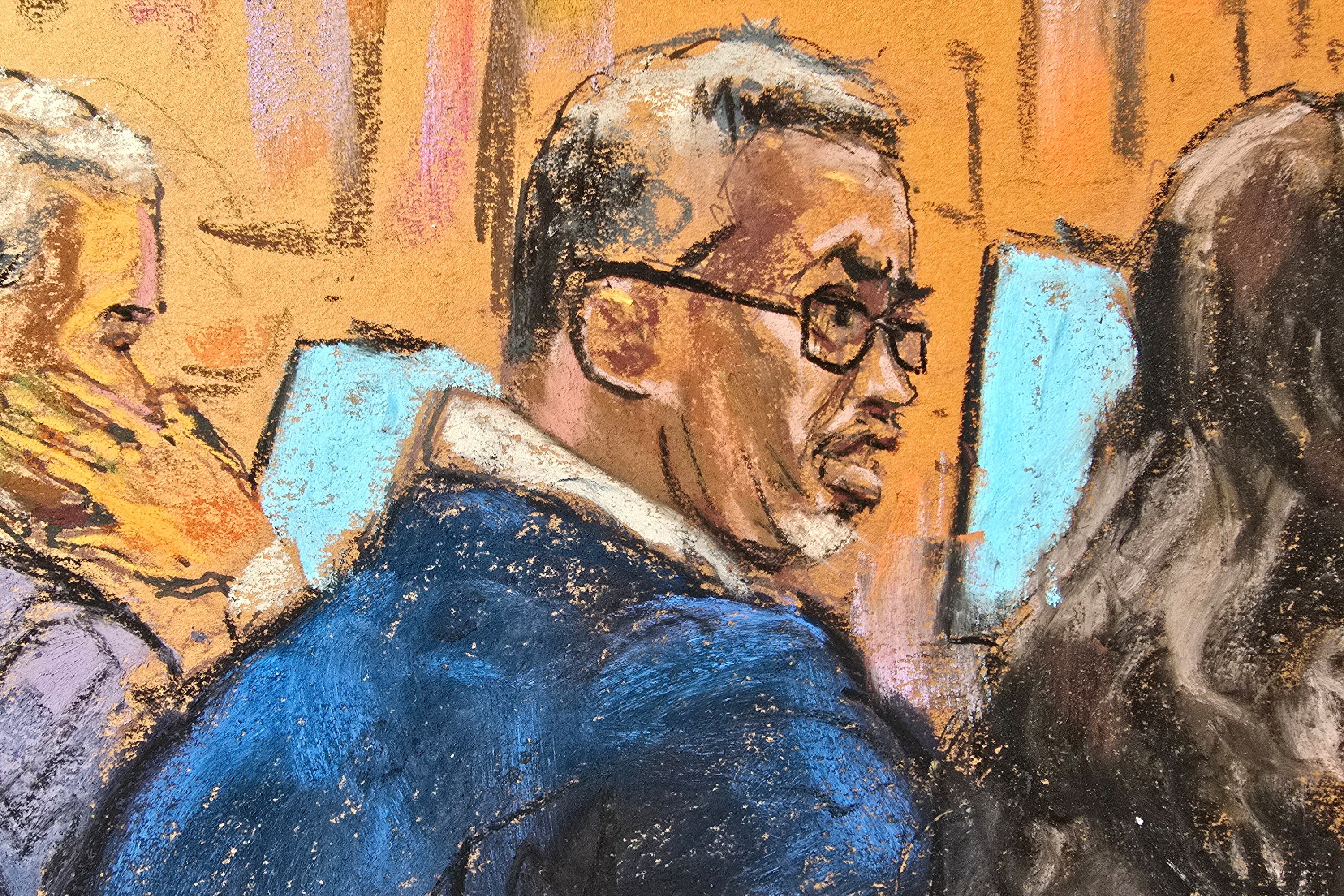 Sean 'Diddy' Combs sits as jury selection continues at his sex trafficking trial in New York