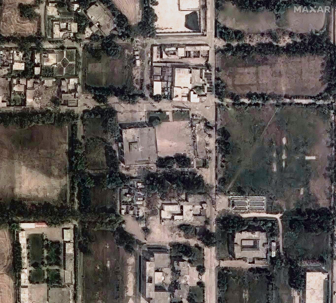 This satellite image provided by Maxar Technologies shows Muridke Pakistan after strikes on Wednesday