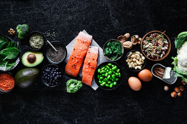 <p>Foods rich in protein can include meats, seafood, eggs and beans</p>