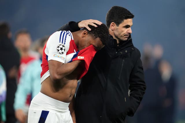 <p>Mikel Arteta’s side will end the campaign trophyless (Adam Davy/PA)</p>