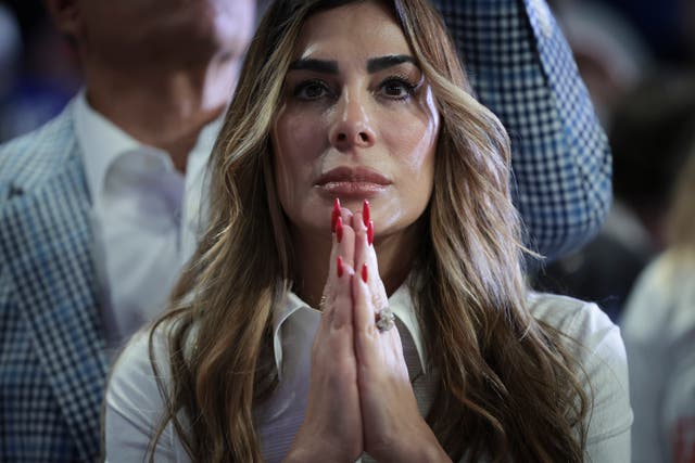 <p>Trump supporter Siggy Flicker listens as then-candidate Donald Trump speaks during a Get Out The Vote rally at Coastal Carolina University on February 10, 2024 in Conway, South Carolina</p>