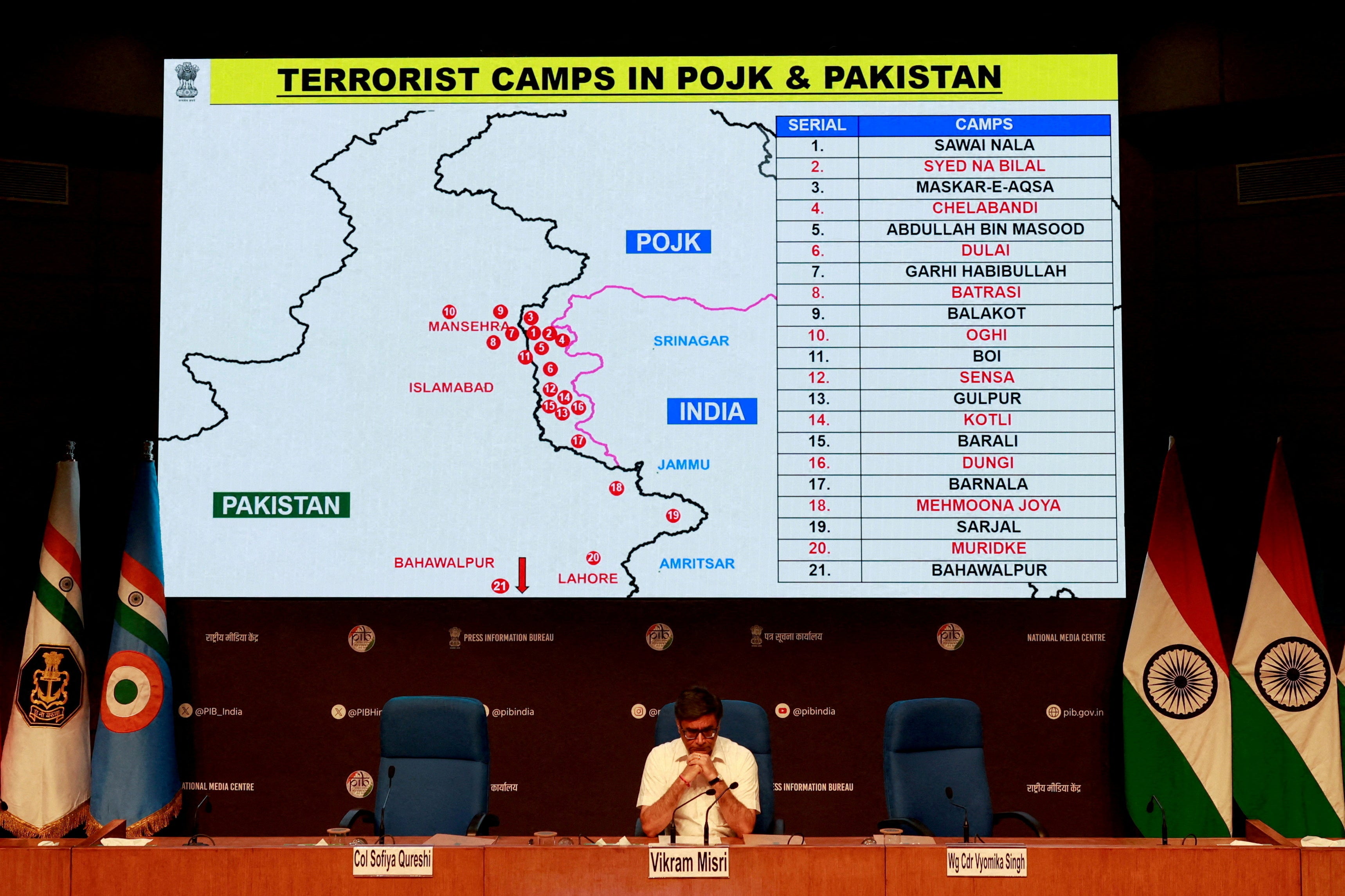 Indian foreign secretary Vikram Misri holds a press briefing following military strikes on Pakistan