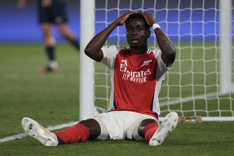 <p>Saka will miss the game</p>