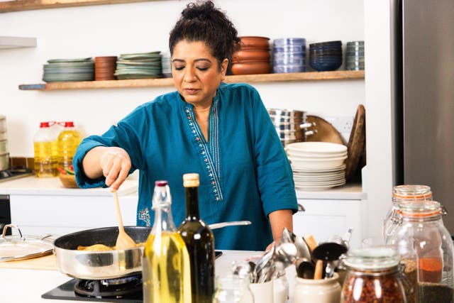 <p>‘Indian food is very forgiving,’ says Khan – and the key, she insists, is building flavour, not fuss</p>