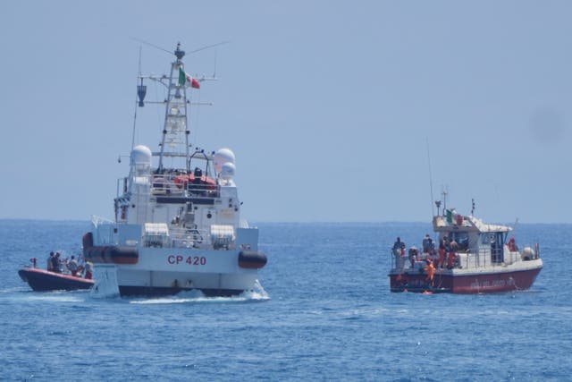 <p>A recovery operation for the Bayesian is ongoing off the coast of Sicily (Jonathan Brady/PA)</p>