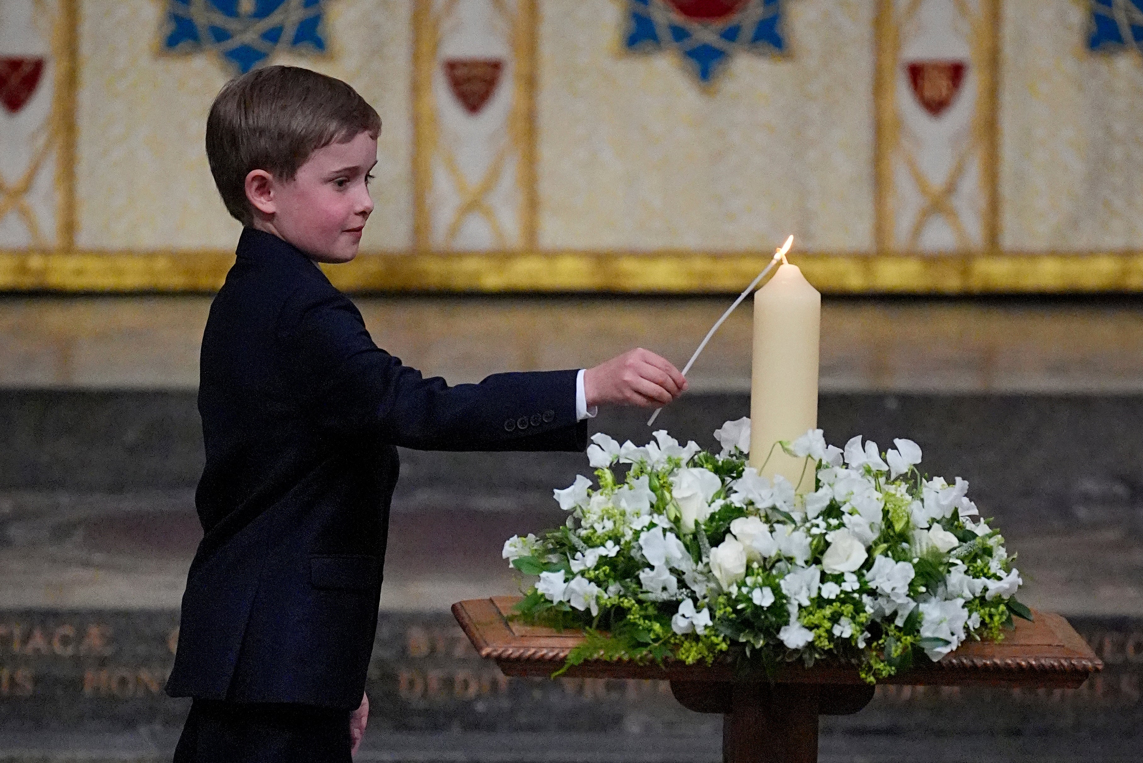 Some 78 veterans attended the service, which saw a bible reading by the prime minister, Sir Keir Starmer, and Winston Churchill’s great-great-grandson light a candle for peace.