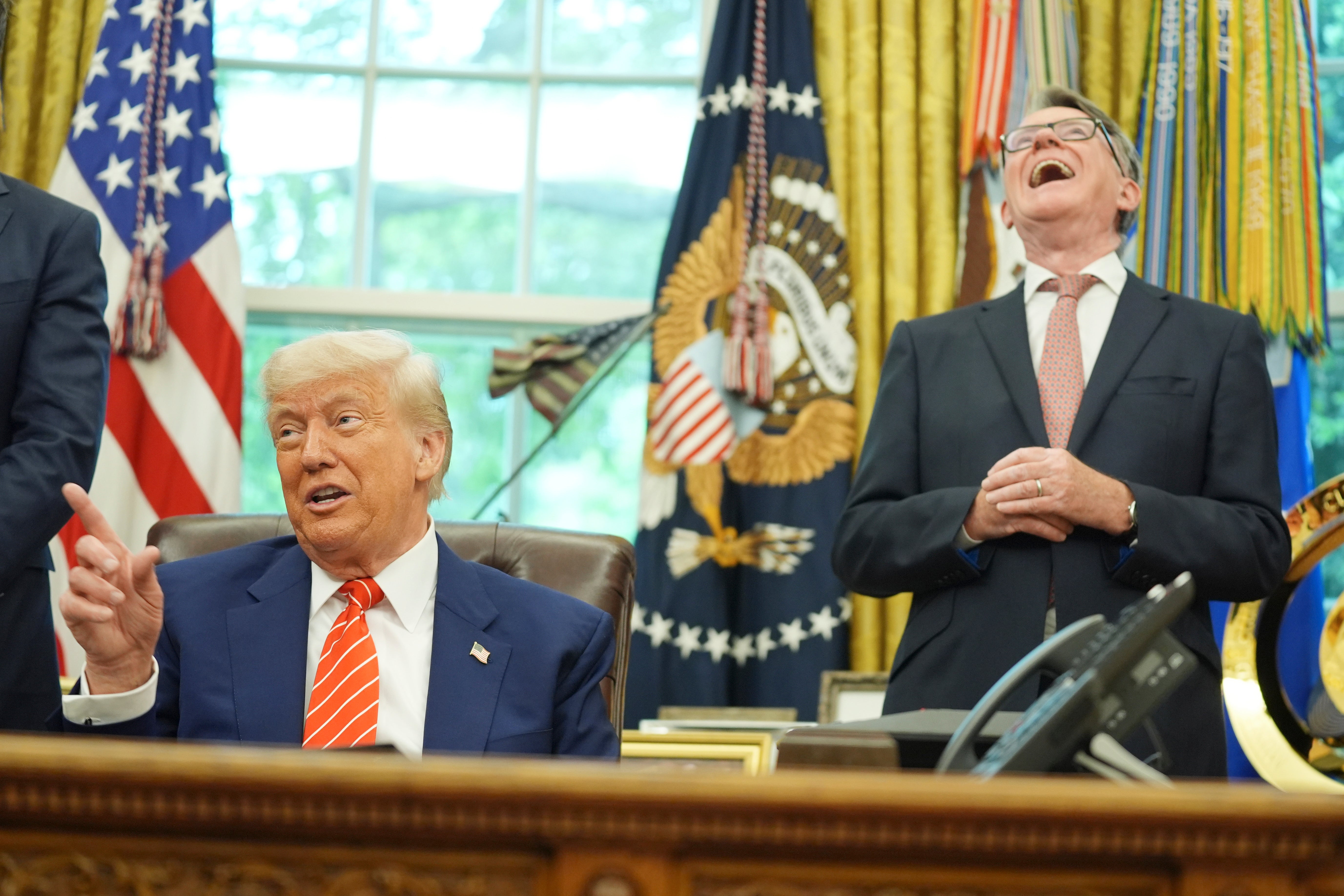 From the Oval Office, Trump threatened to impose a 100 percent tariff on Mattel for not moving production