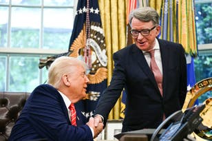 Trump gushes over Mandelson’s accent during trade deal announcement