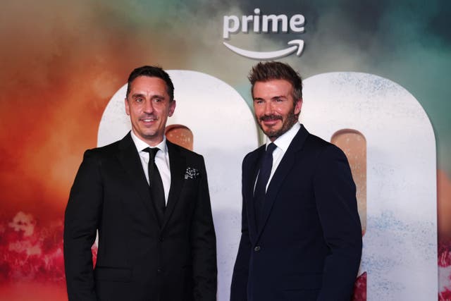 Former Manchester United team-mates Gary Neville, left, and David Beckham are part of a new ownership group at Salford (Peter Byrne/PA)