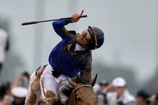 Kentucky Derby-winning jockey fined for striking horse Sovereignty too many times during race