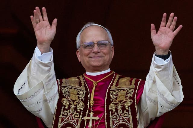 Newly elected Pope Leo XIV appears at the balcony of St. Peter’s Basilica (Andrew Medichini/AP)