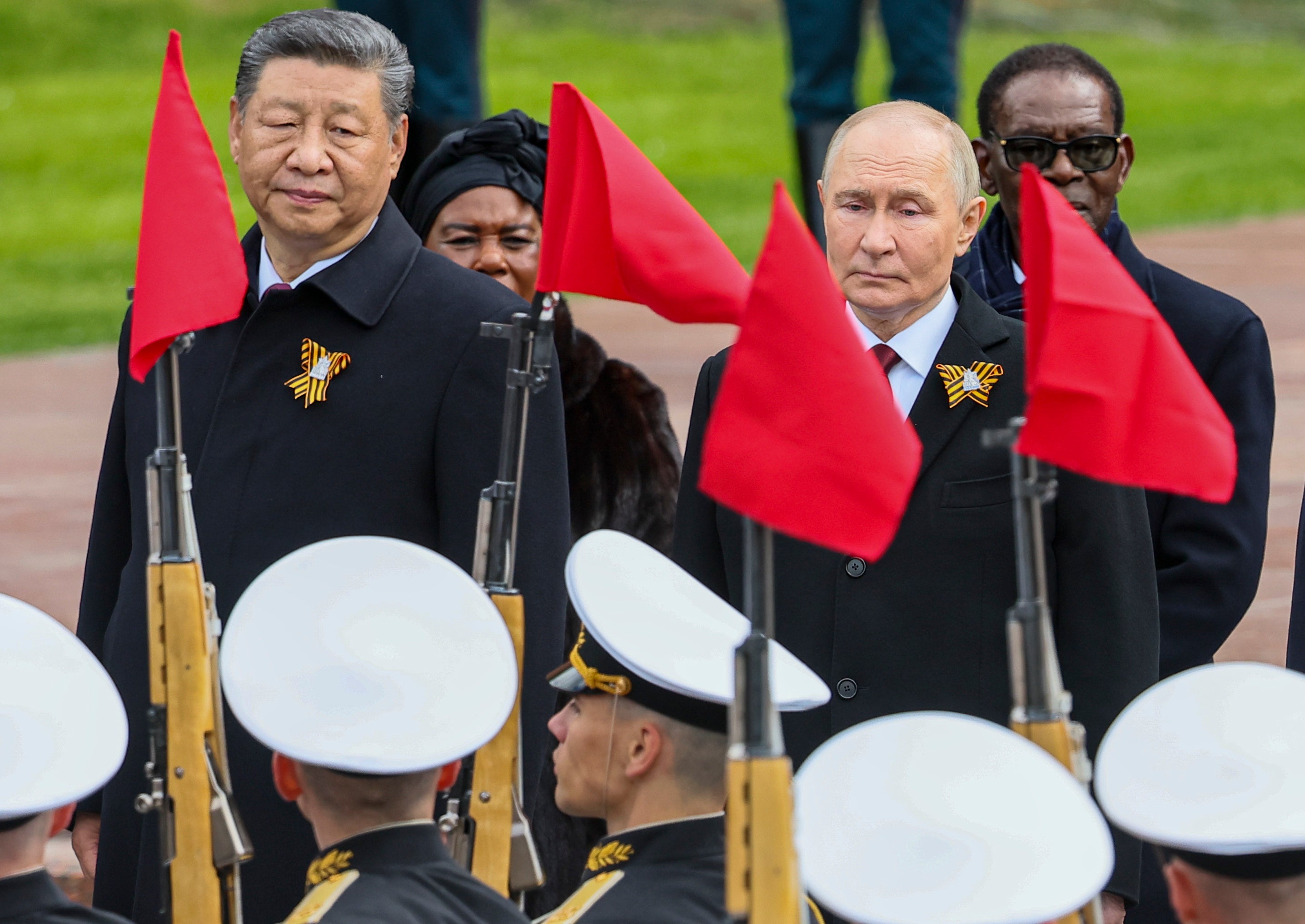 Russian President Vladimir Putin and Chinese President Xi Jinping take part in Victory Day, which marks the 80th anniversary of Victory in the Great Patriotic War, in Moscow, Russia, 9 May 2025