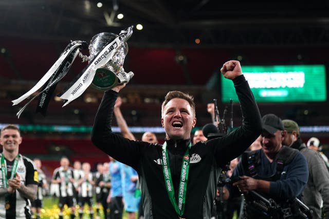 <p>Eddie Howe believes Newcastle’s Carabao Cup success is not enough</p>