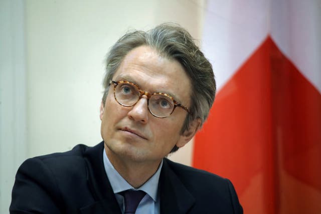 <p>Tobias Thyberg is seen during the presentation of the Partnership for a Strong Ukraine Foundation (PSUF) at the Cabinet of Ministers Club, Kyiv</p>