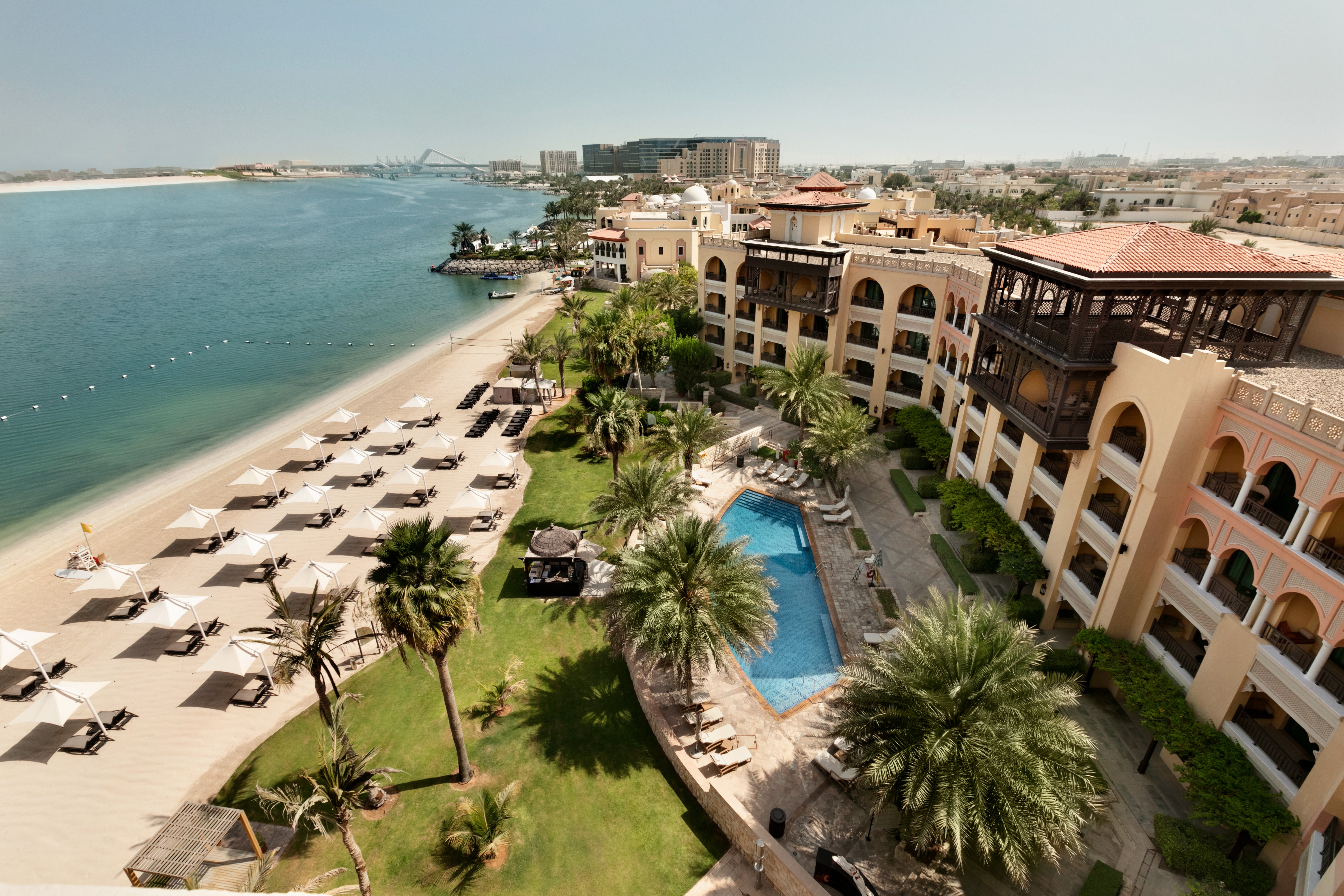 The beachside Shangri-La Hotel Qaryat Al Beri is a great option for those with younger children