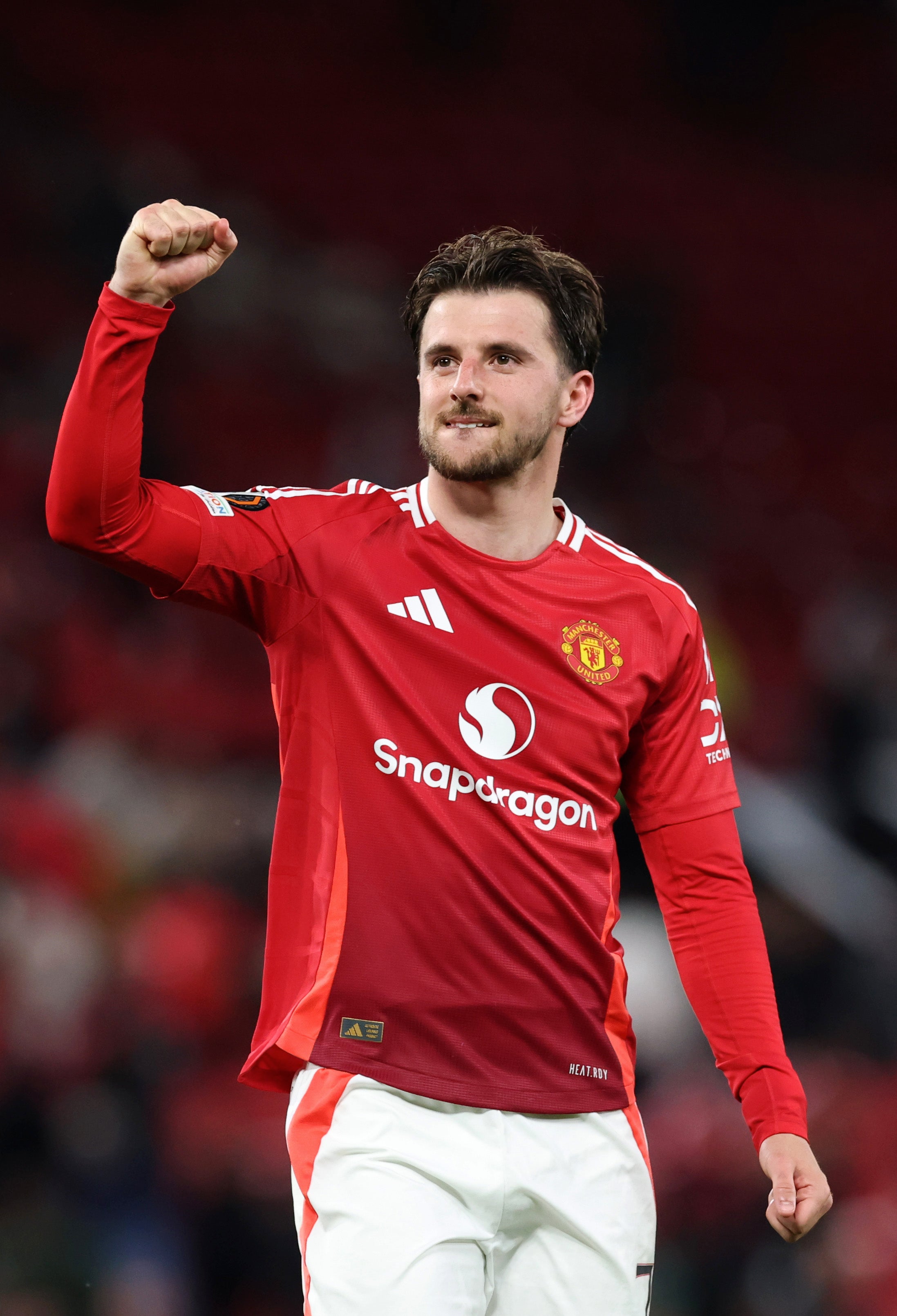 <p>Mason Mount of Manchester United celebrates against Athletic Club</p>