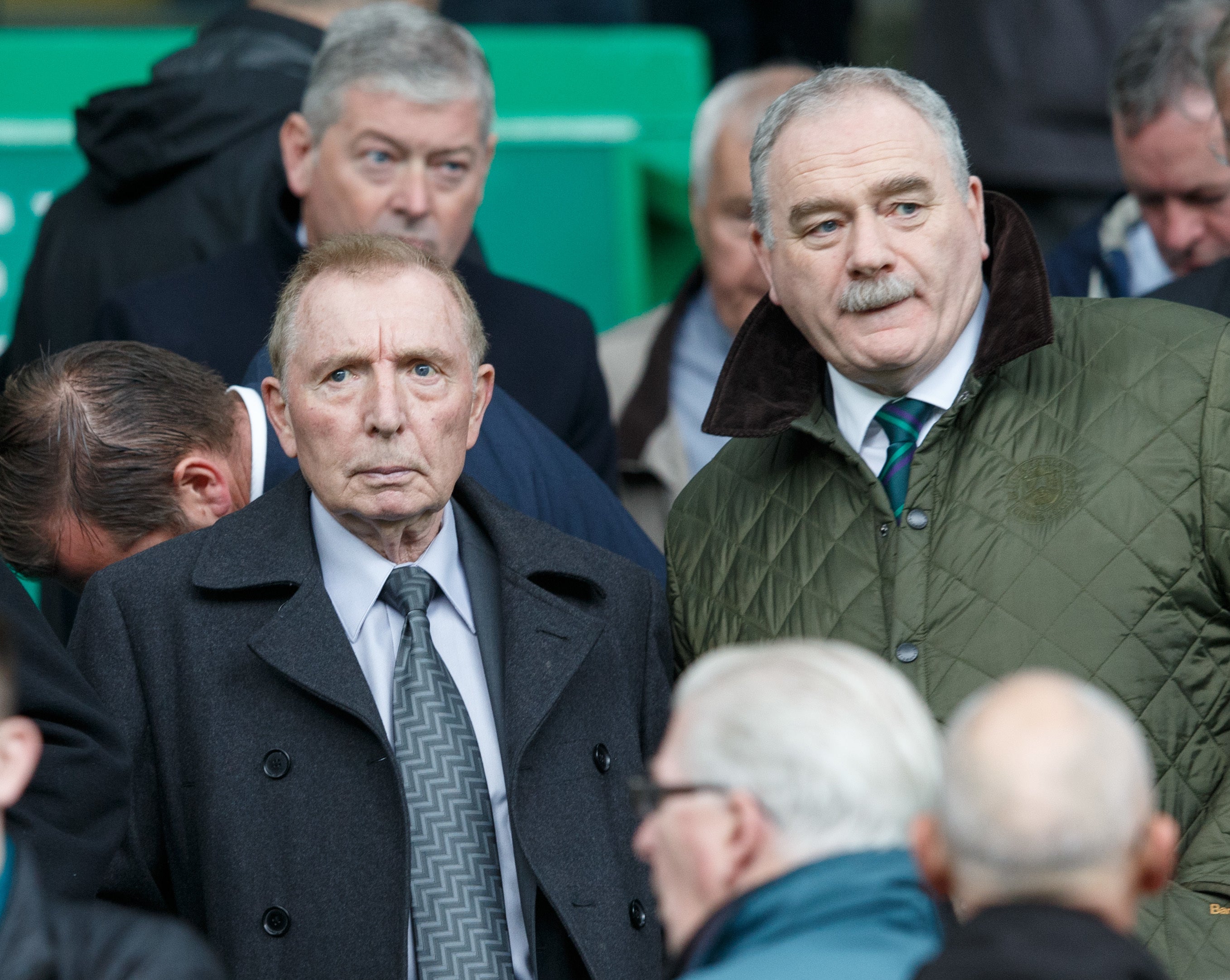 Sir Tom with Rod Petrie (right) in a Celtic against Hibernian -Match (Robert Perry/Pa)