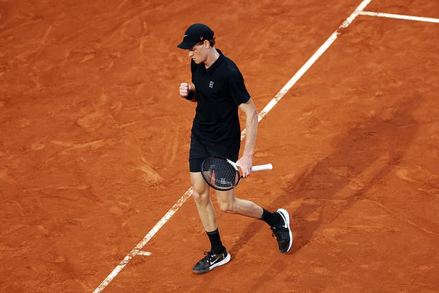 <p>Jannik Sinner broke twice in the second set on the way to victory</p>