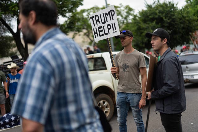 <p>White South Africans demonstrate in support of U.S. President Donald Trump in front of the U.S. embassy in Pretoria, South Africa, Saturday, Feb. 15, 2025. (AP Photo/Jerome Delay, File)</p>