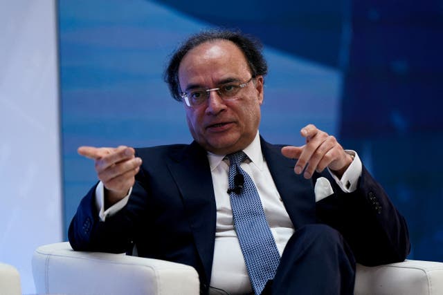 <p>File. Pakistani finance minister Muhammad Aurangzeb at an IMF meeting in Washington on 25 April 2025</p>