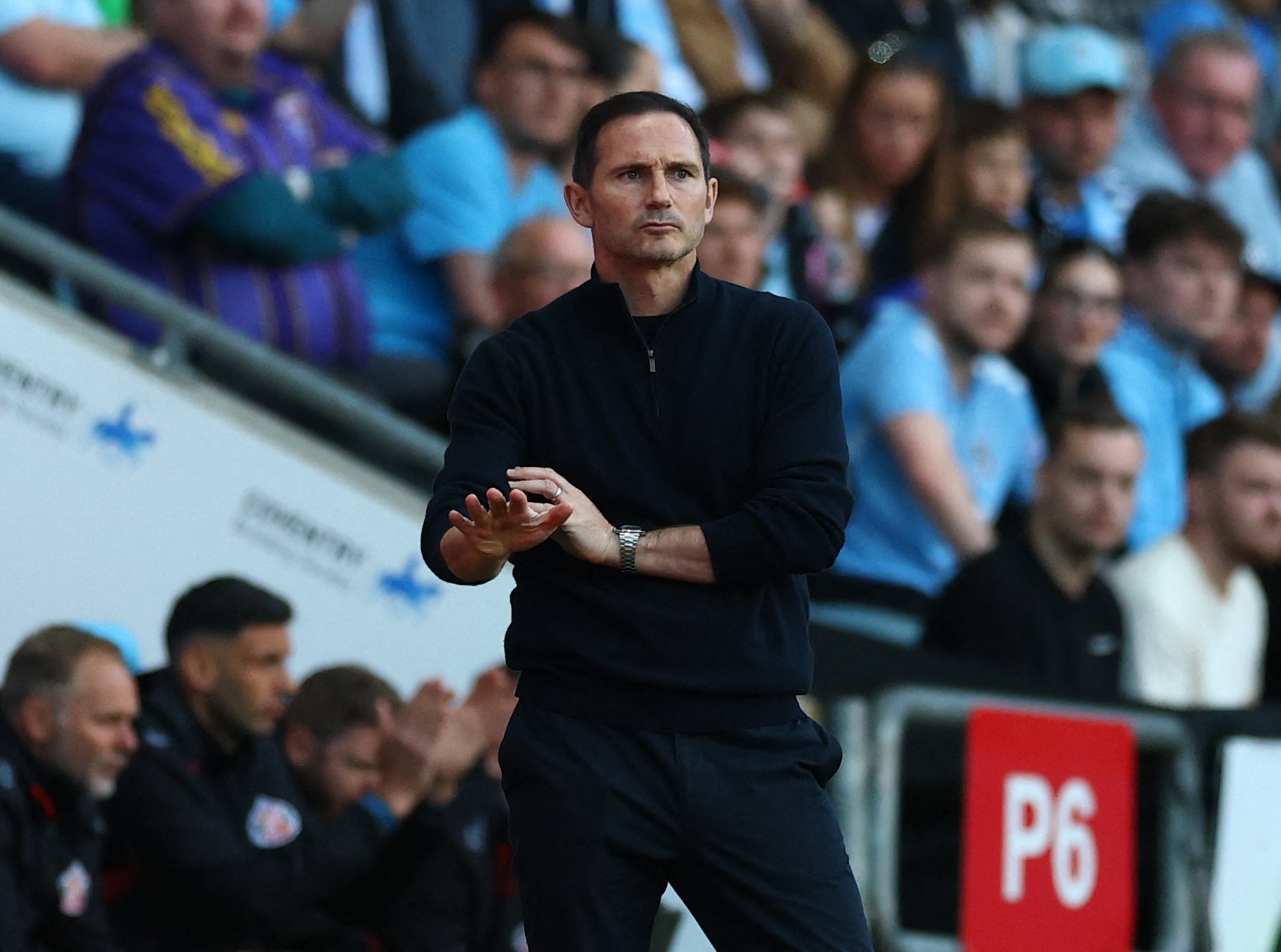 Frank Lampard gestures from the touchline