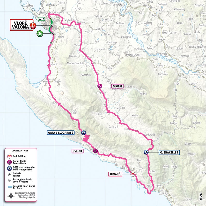 Giro d'Italia – stage three map