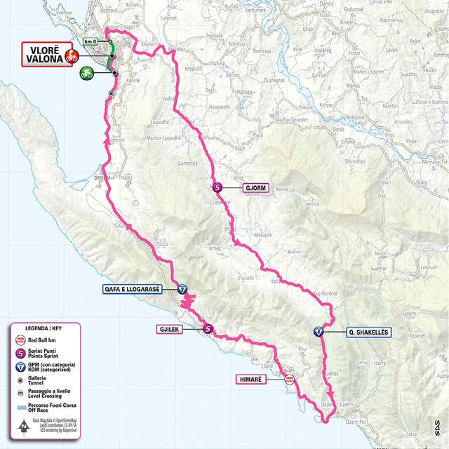 <p>Giro d'Italia – stage three map</p>