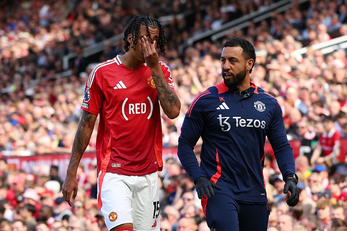 Man Utd handed injury nightmare as Leny Yoro limps off before Europa League final