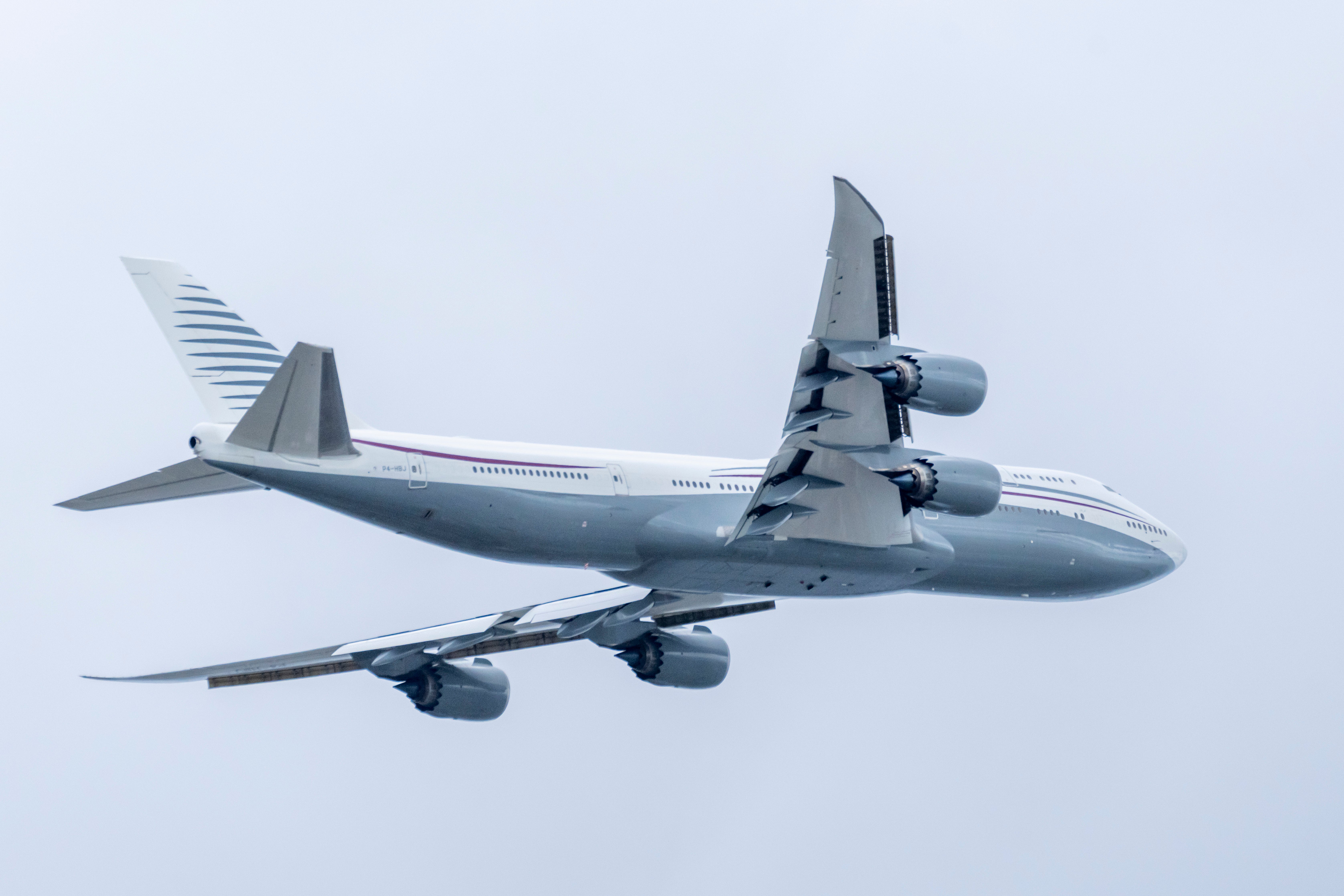 A 13-year-old private Boeing aircraft that President Donald Trump toured on February 15 at Palm Beach International Airport, to check out new hardware and technology features, and highlight the aircraft maker's delay in delivering updated versions of the Air Force One