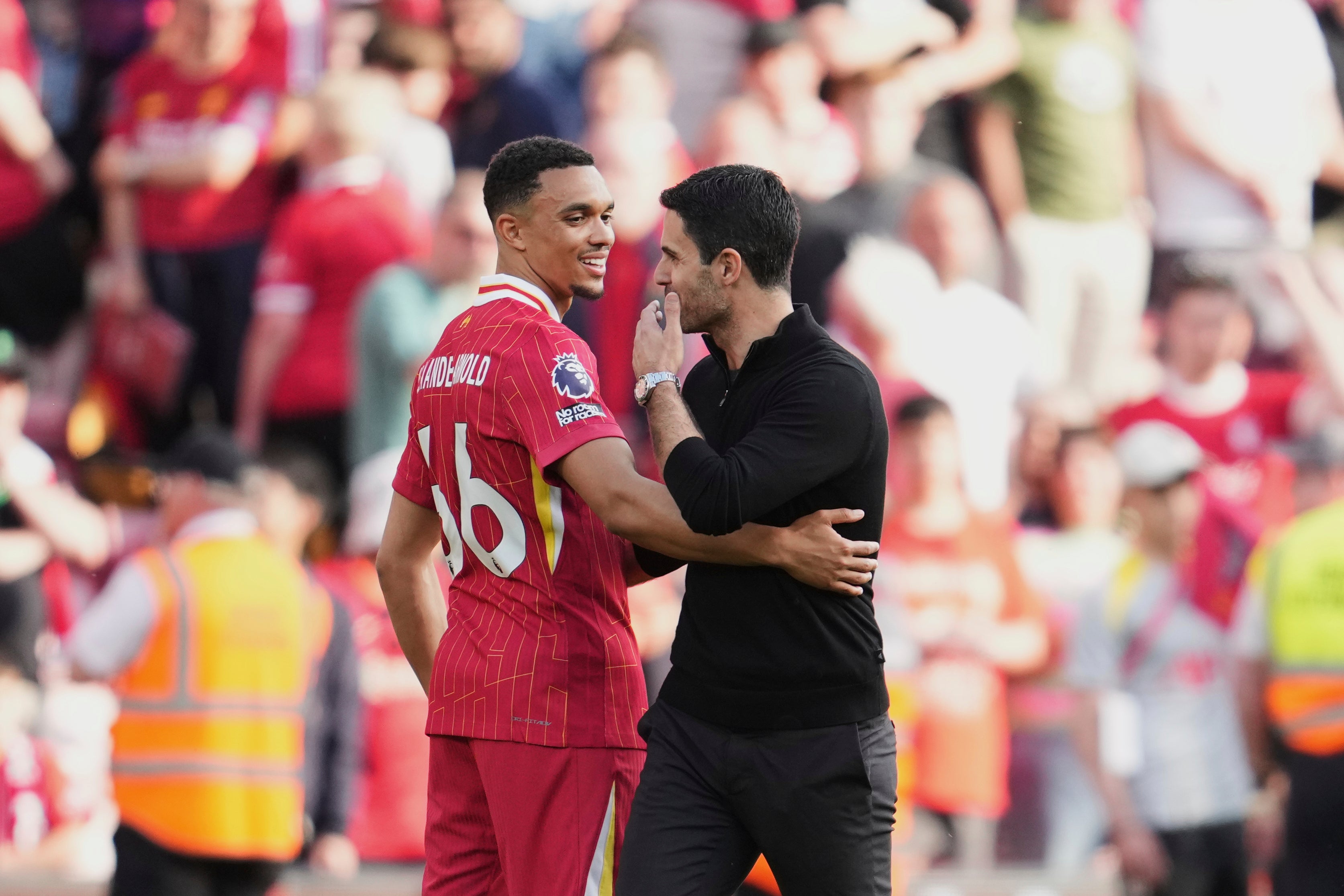 The departing Trent Alexander-Arnold was booed on his introduction but had a better reception at the final whistle