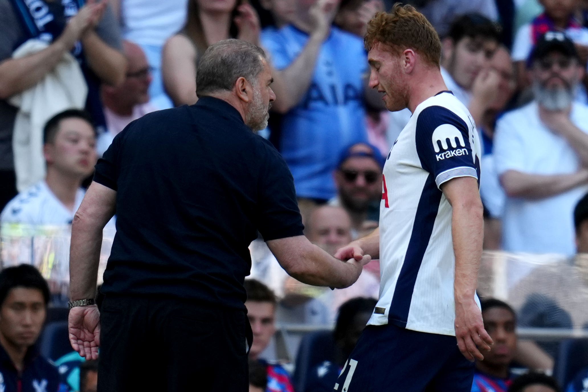 Dejan Kulusevski (right) is now a major doubt for the Europa League final