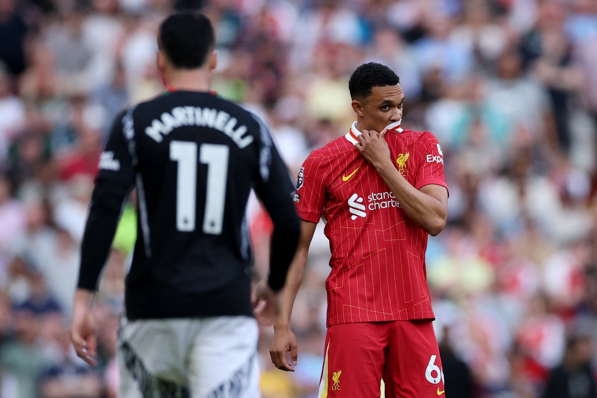 Liverpool vs Arsenal LIVE: Boos for Alexander-Arnold as Gunners down to 10 men