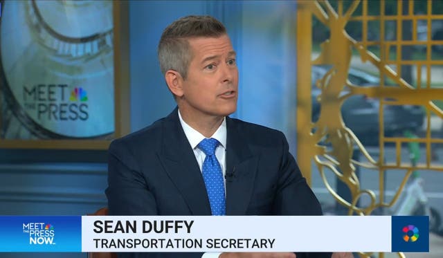 <p>Transportation Secretary Sean Duffy says it is still safe to fly in and out of Newark airport</p>