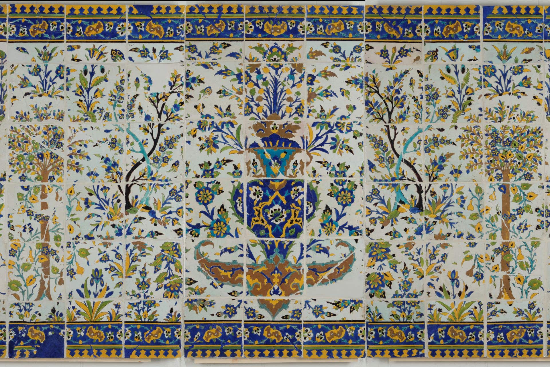 The tile panel once decorated the walls of an Iranian palace (National Museums Scotland/PA)