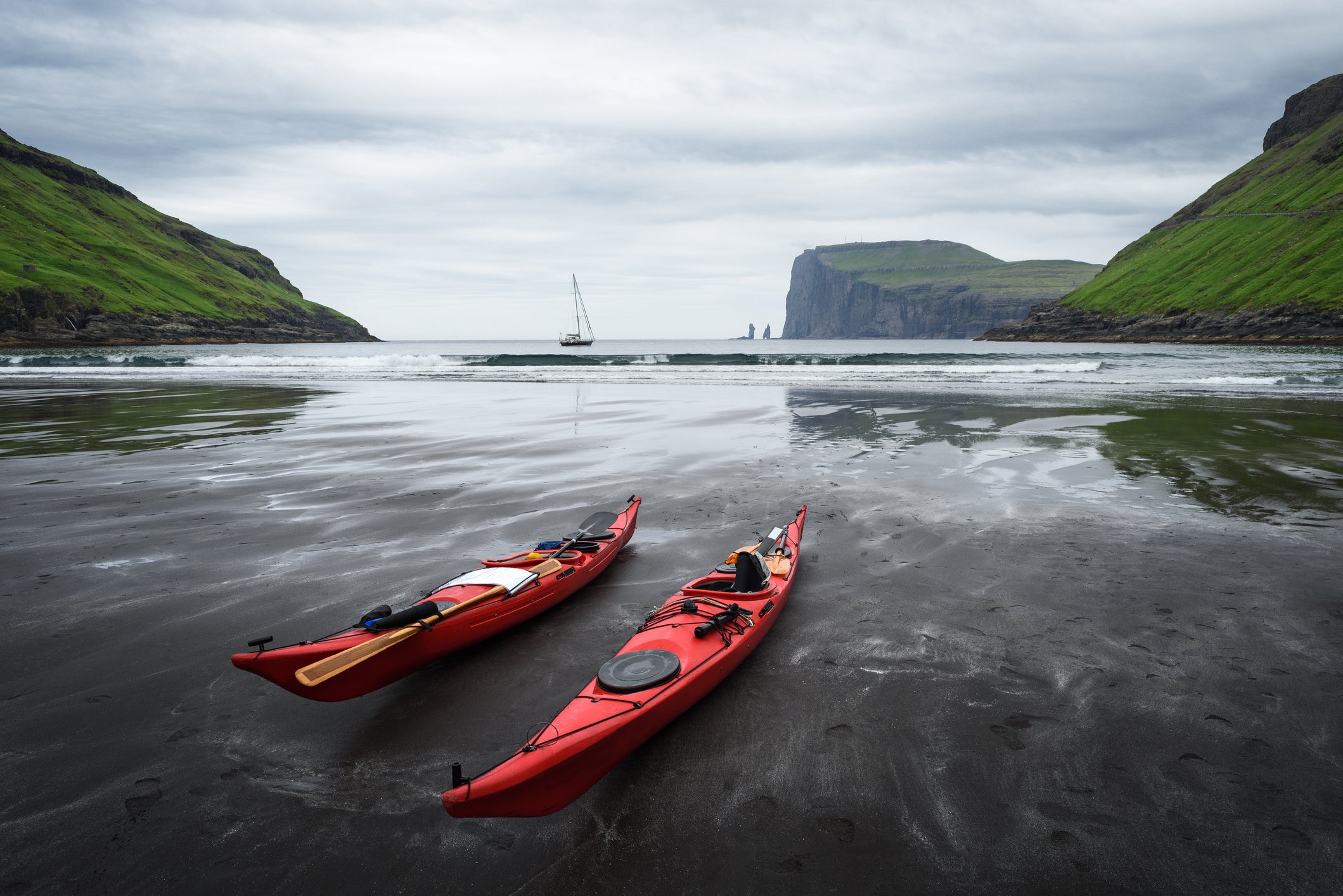 A kayak might be the best form of transport to see the Faroe Islands