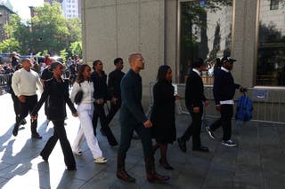 Diddy’s family, including his seven children, were seen entering the courthouse early Monday morning.
