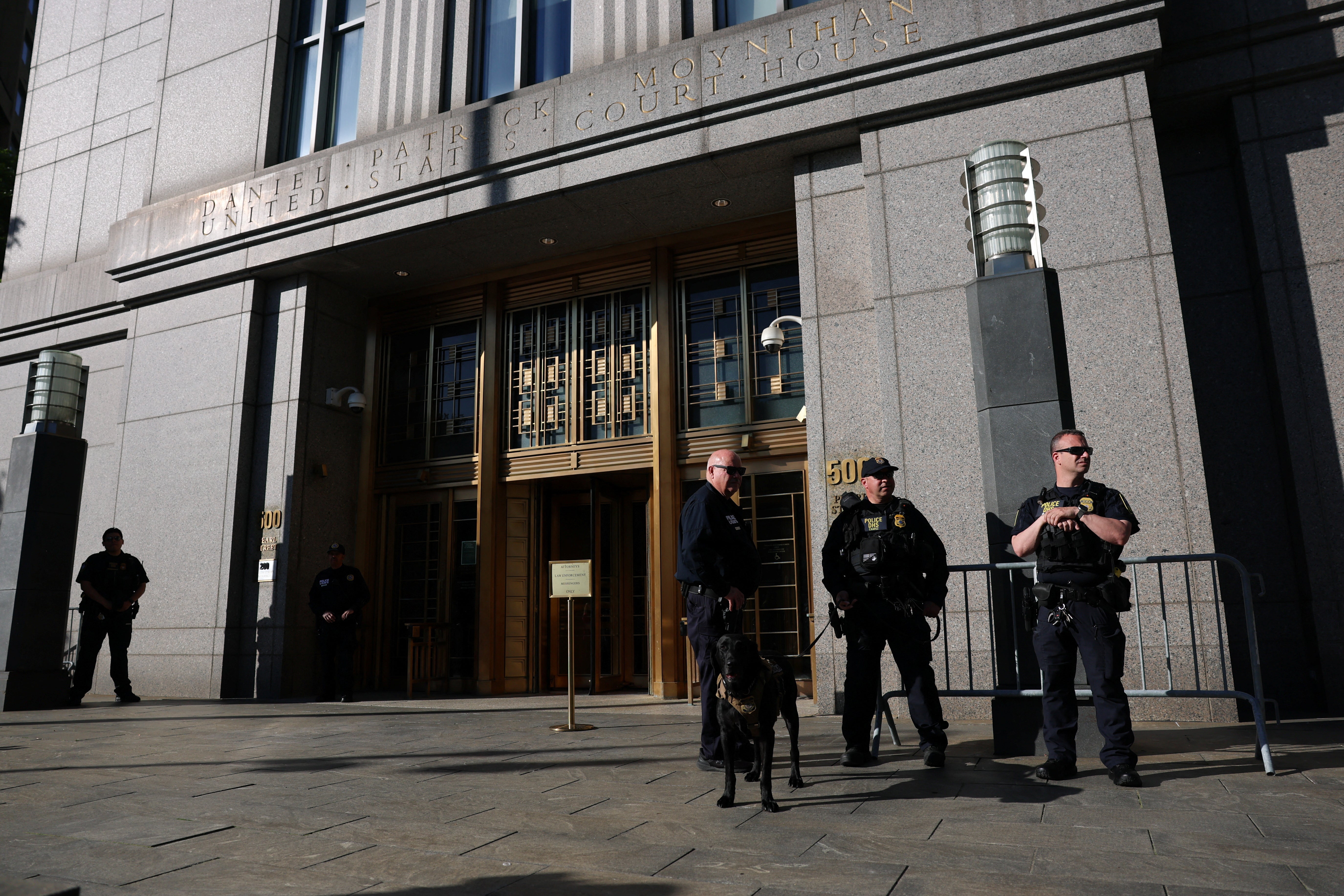 Law enforcement officers were stationed outside the Manhattan courthouse where Sean “Diddy” Combs’ trial is expected to begin opening statements.