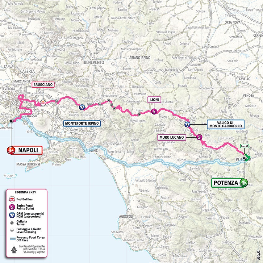 Giro d'Italia - Map of stage six