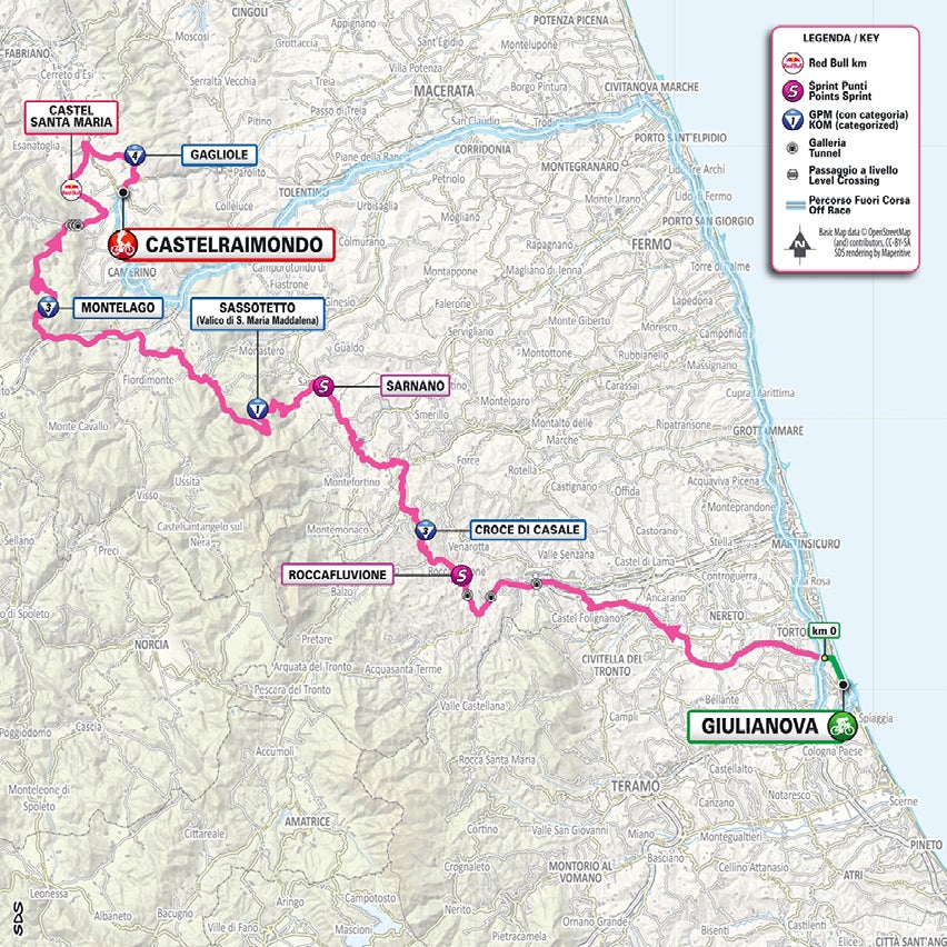 D'E Italia Giro - Map of stage eight