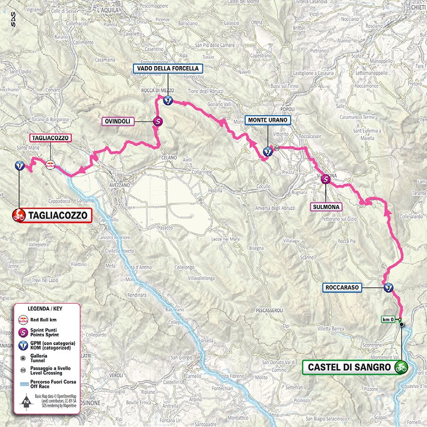 Giro d'Italia - Map of stage seven