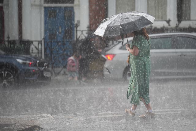 <p>There is an increasing chance of showers from Tuesday onwards in southern parts of England, Met Office says</p>