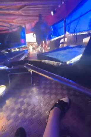 Video shows moment car with children inside crashes at fairground