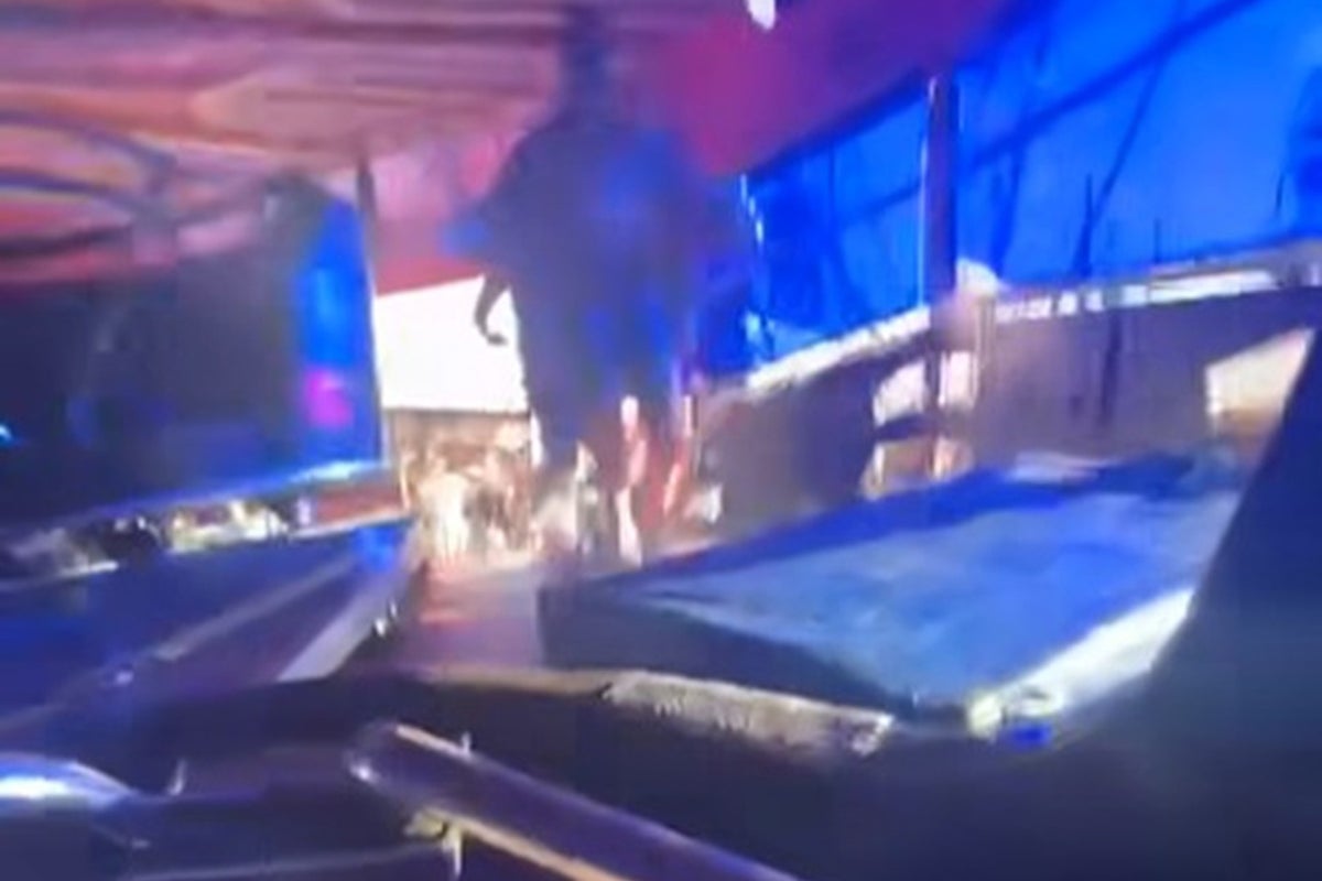 Video shows terrifying moment car with children inside crashes off ride at fairground