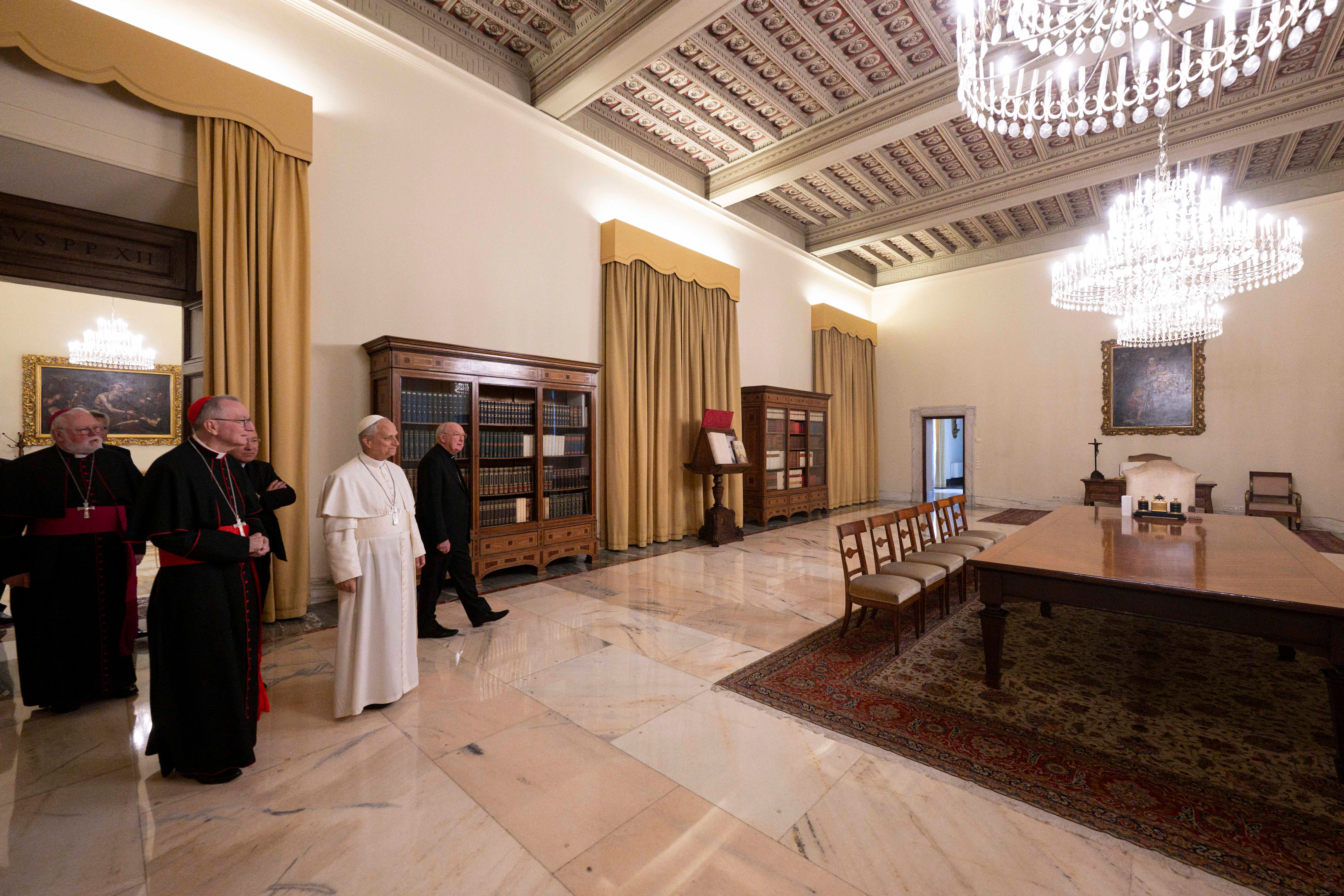 The new pontiff also addressed crowds in St Peter's Square on a busy first Sunday