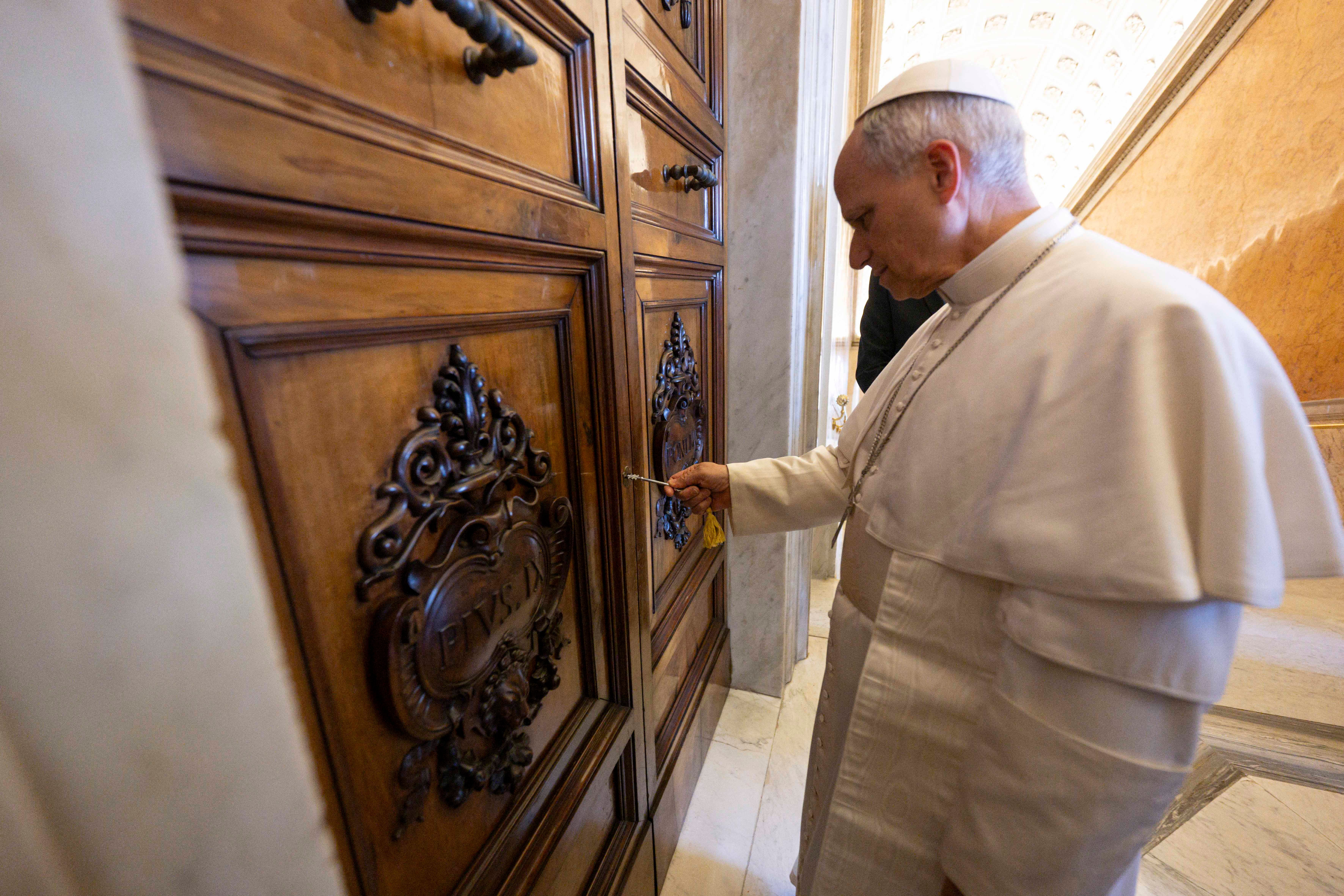 The papal apartment had been locked after Pope Francis' death