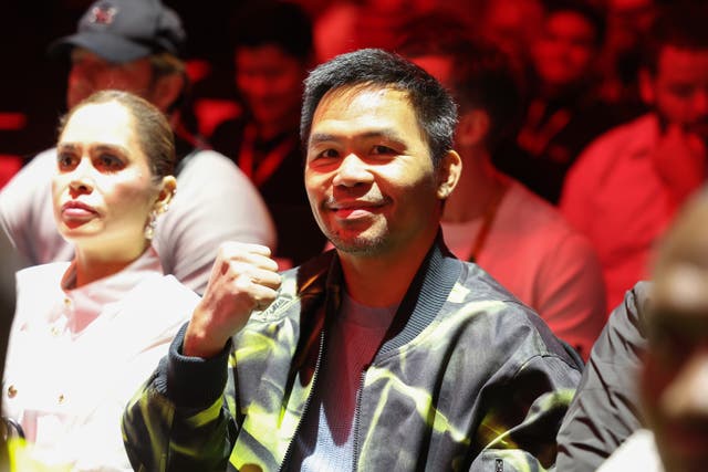 <p>Manny Pacquiao ringside in Las Vegas in March 2024</p>