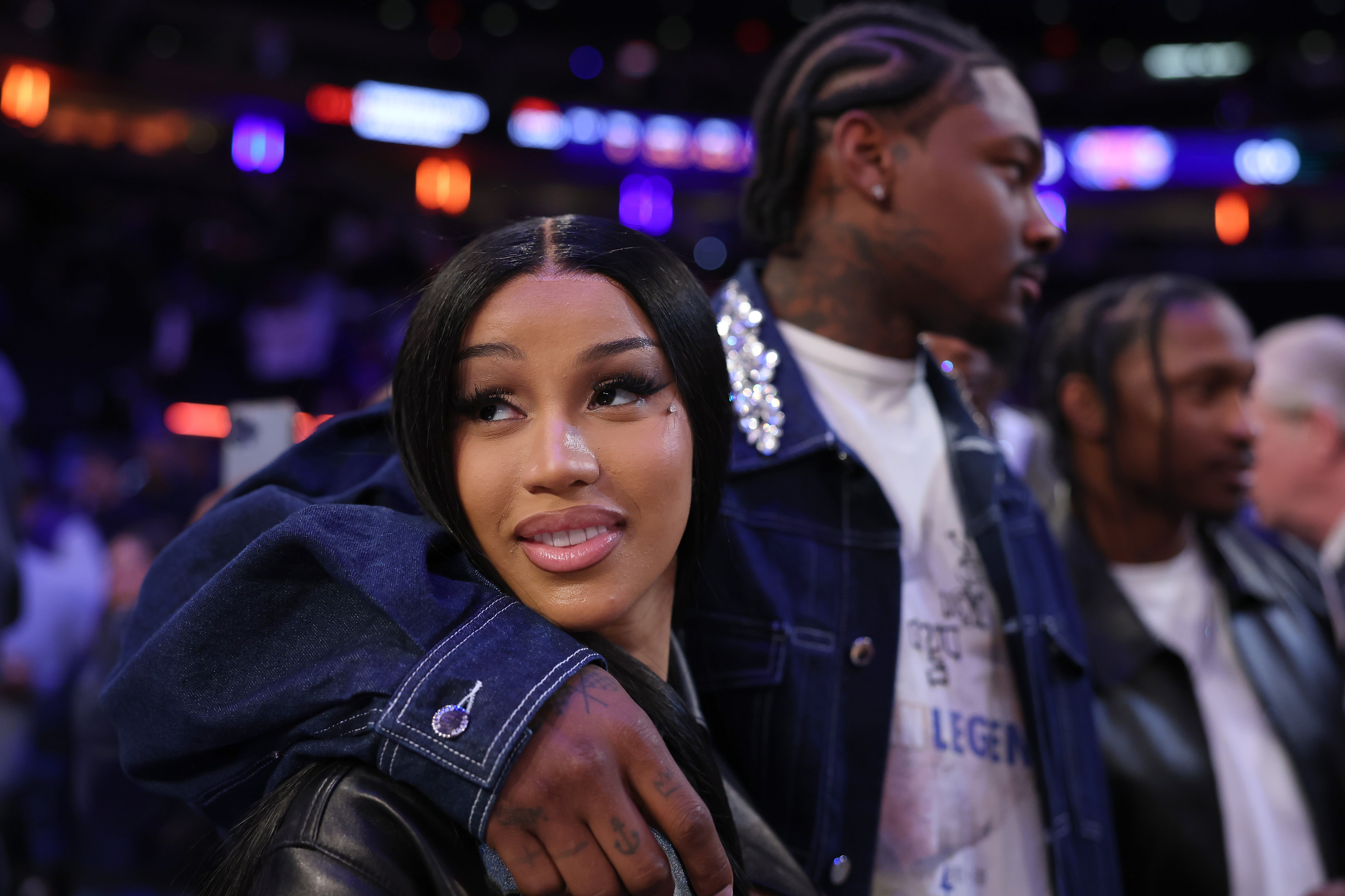 Cardi B and Stefon Diggs sat courtside, cheering on the New York Knicks against the Boston Celtics