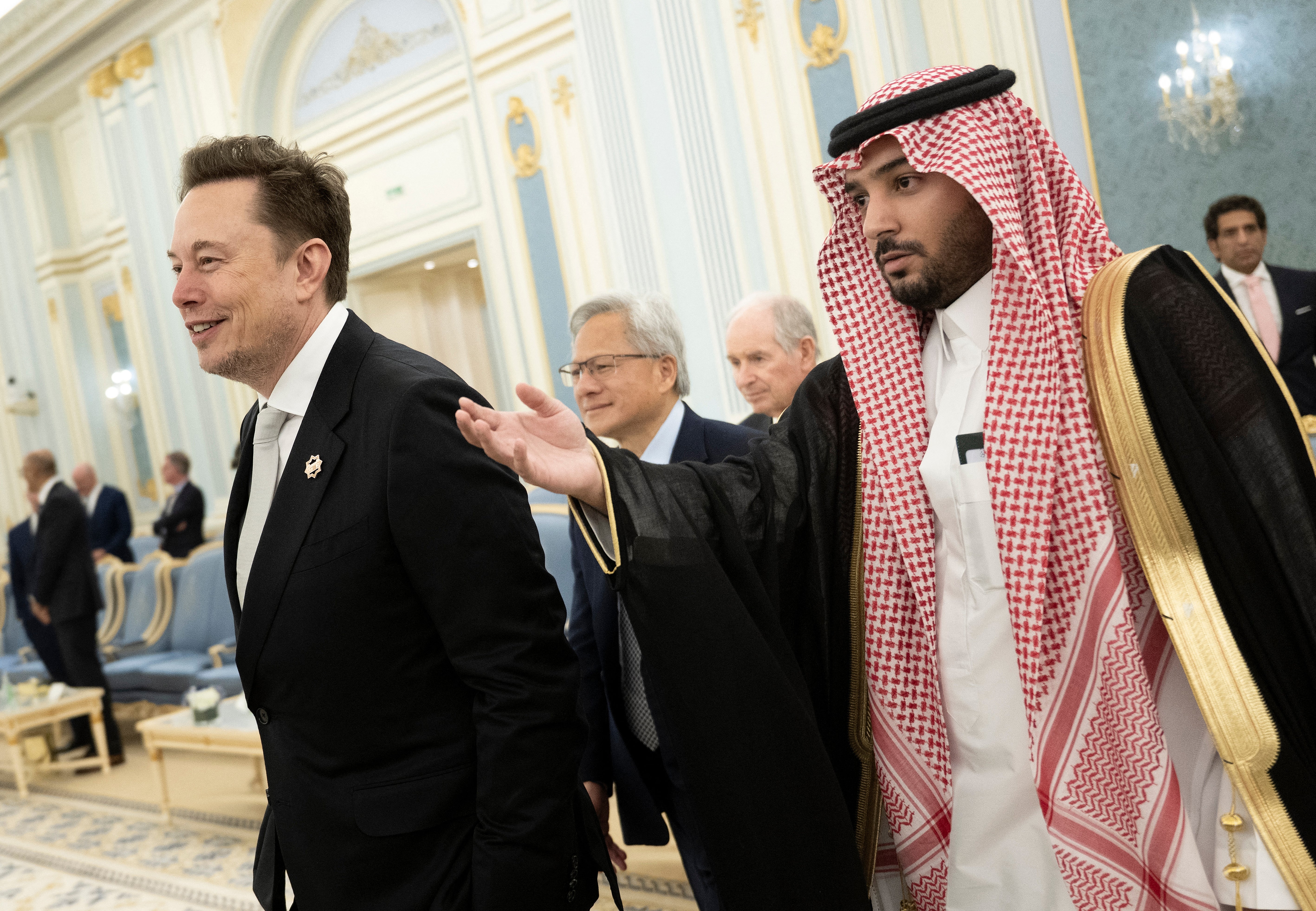 Elon Musk and Saudi Crown Prince Mohammed bin Salman meet in Riyadh as the Trump administration announces billions of dollars in AI investments between both nations