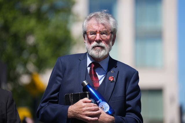Former Sinn Fein president Gerry Adams arrives at the High Court in Dublin (Niall Carson/PA)